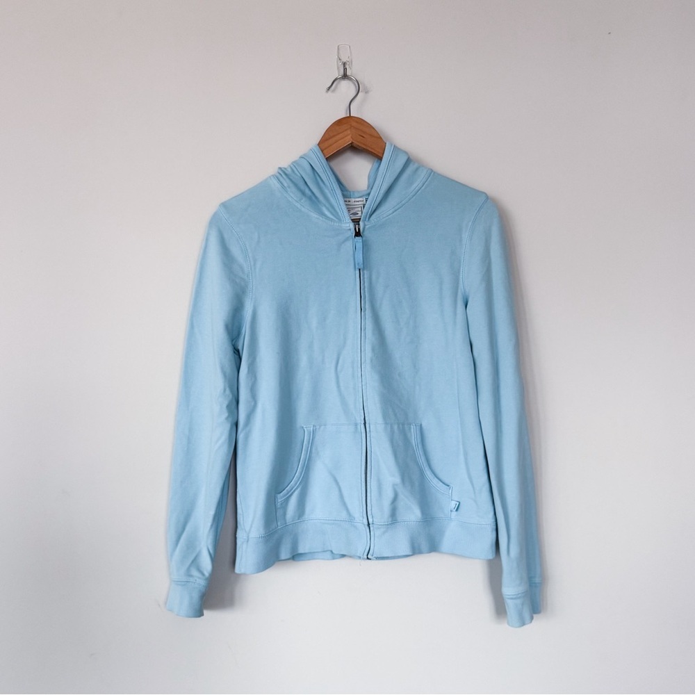 VTG Vintage Light Blue Old Navy Full Zip Up Sweatshirt Stretch 2005 Athleisure